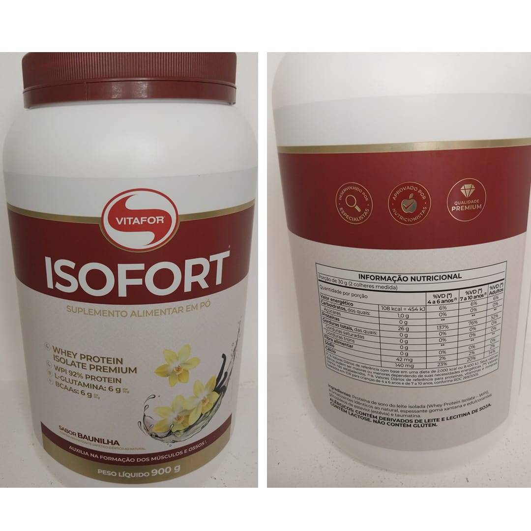 VITAFOR WHEY ISOLADO ISOFORT POTE 900G