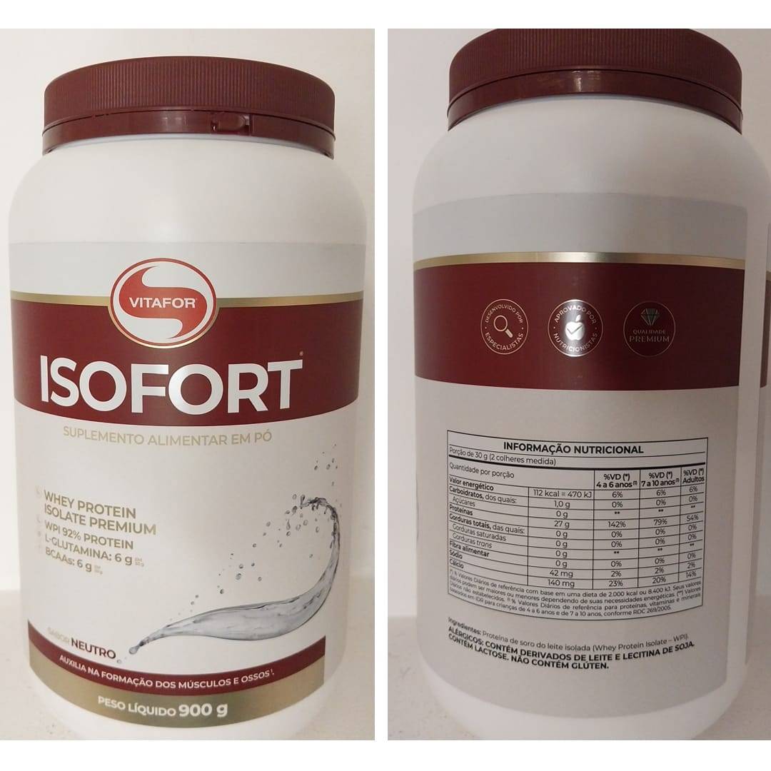 VITAFOR WHEY ISOLADO ISOFORT POTE 900G