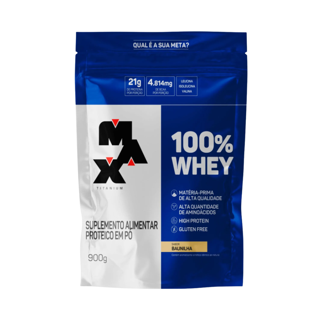 MAX TITANIUM WHEY CONCENTRADO 100% REFIL 900G