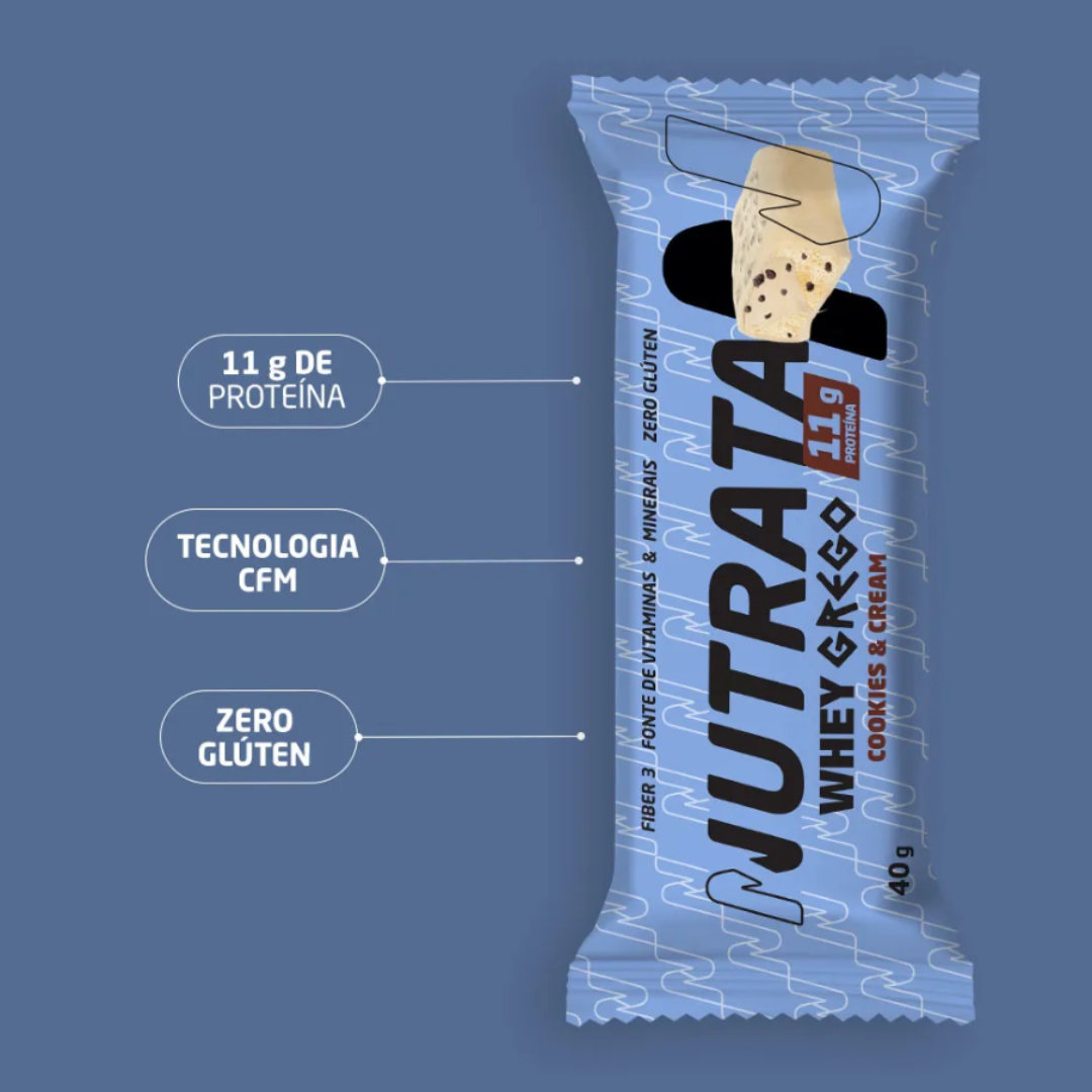 NUTRATA BARRA GREGO BAR 40G SABOR:SABOR;COOKIES & CREAM