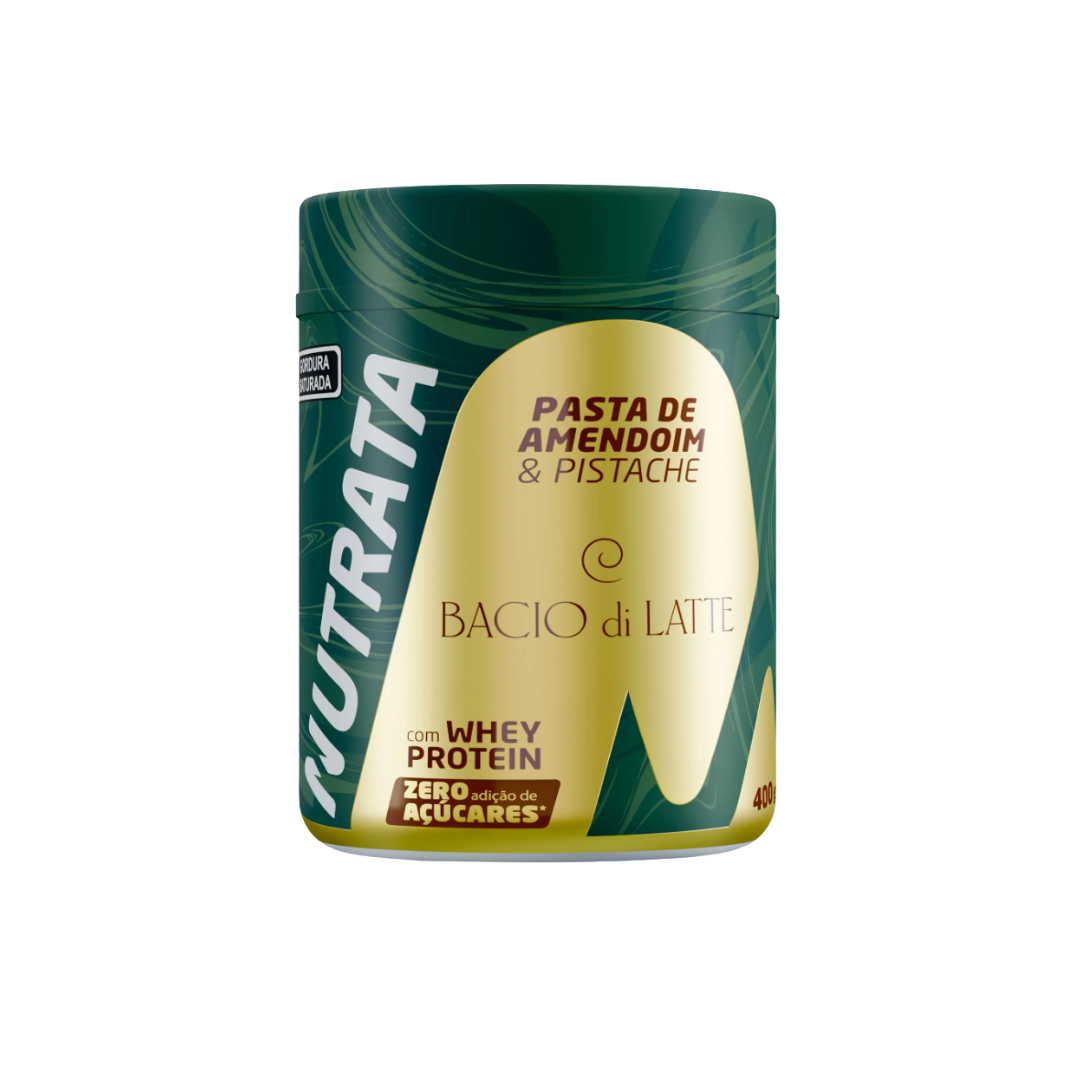 NUTRATA PASTA DE AMENDOIM POTE 400G SABOR: BACIO DI LATTE (PISTACHE)