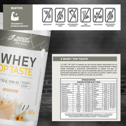 BODYACTION WHEY 3W TOP TASTE 900G POTE