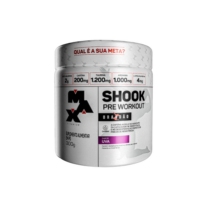 MAX TITANIUM PRE-TREINO SHOOK LINHA: RAFAEL BRANDÃO POTE 300G SABOR UVA