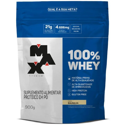 MAX TITANIUM WHEY CONCENTRADO 100% REFIL 900G