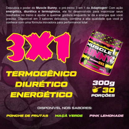 ADAPTOGEN PRE-TREINO MUSCLE BUNNY POTE 300G