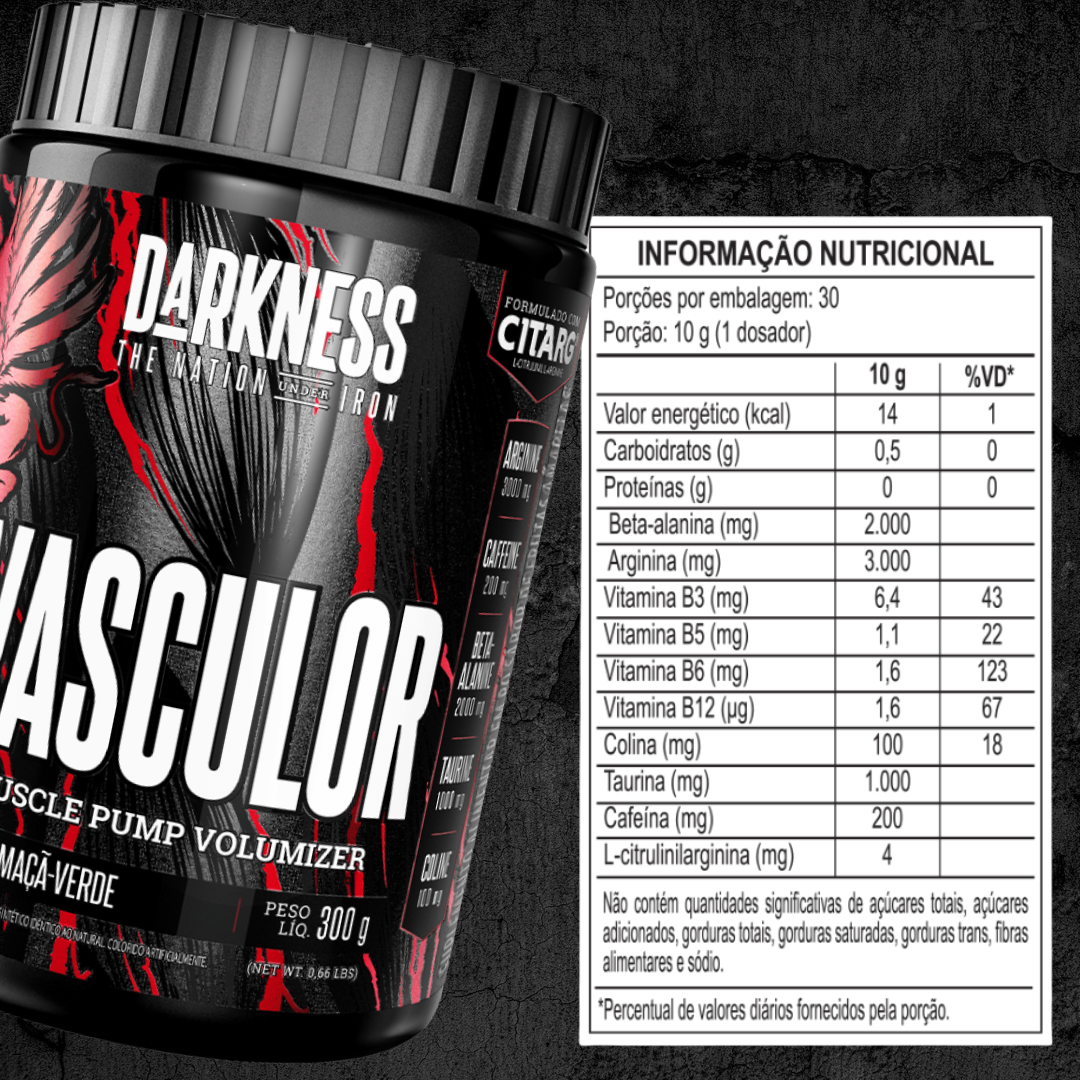 DARKNESS PRÉ-TREINO VASCULOR POWDER (COM CAFEÍNA) POTE 300G