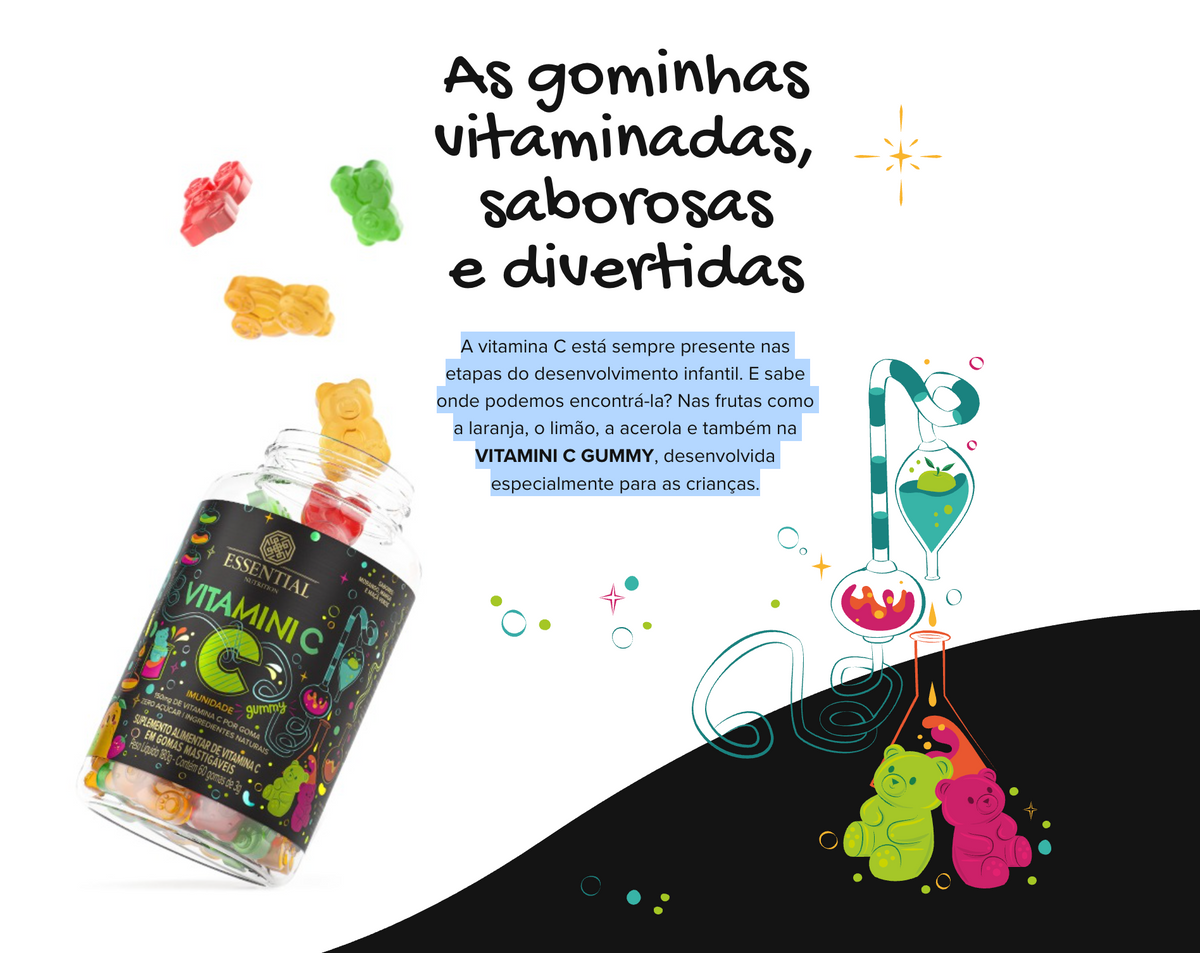 ESSENTIAL VITAMINA C GUMMY 60UN SABOR: MIX DE FRUTAS