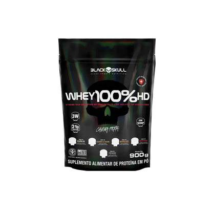 BLACK SKULL WHEY CONCENTRADO 100% HD REFIL 900G