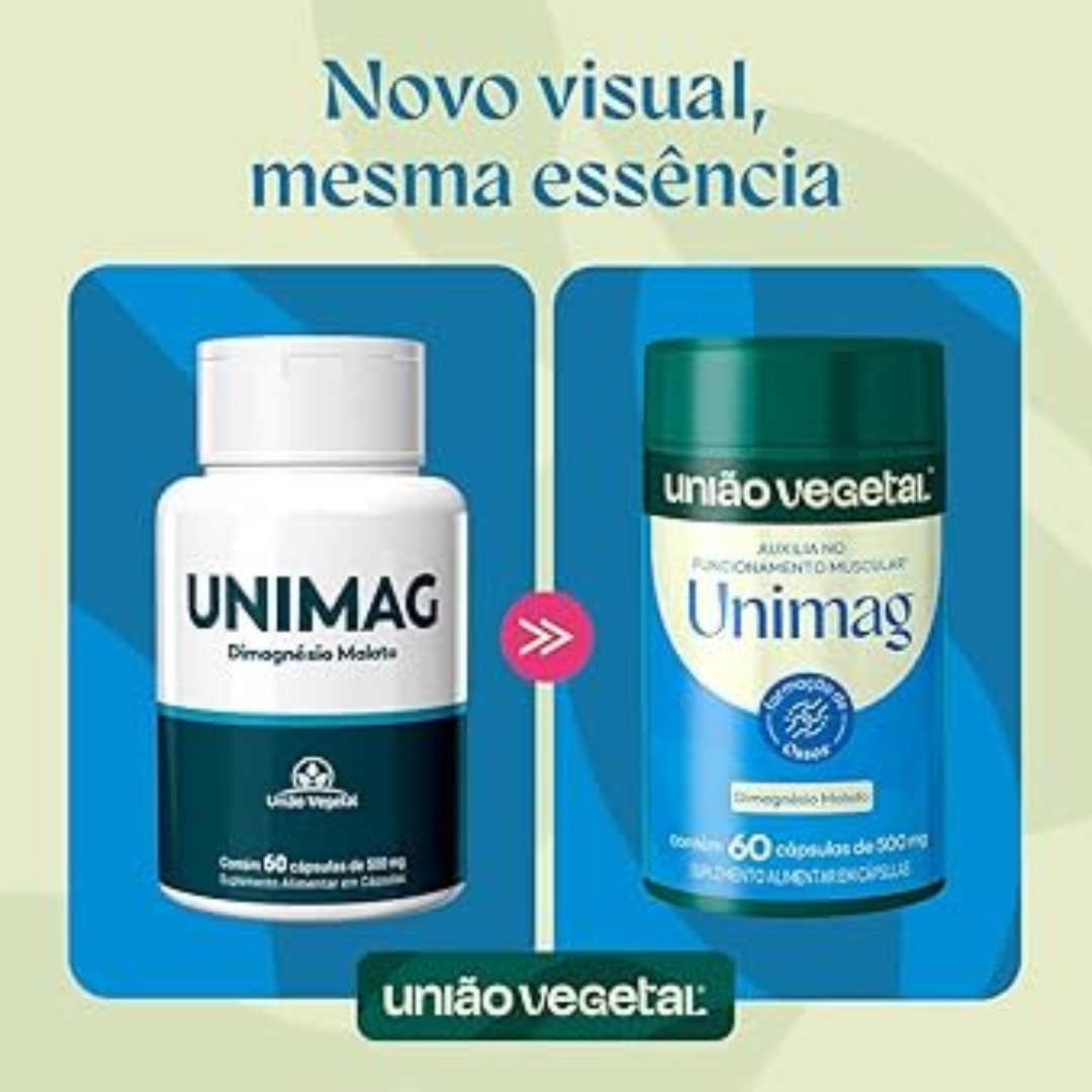 UNIÃO VEGETAL MAGNÉSIO DIMALATO UNIMAG 60CPS