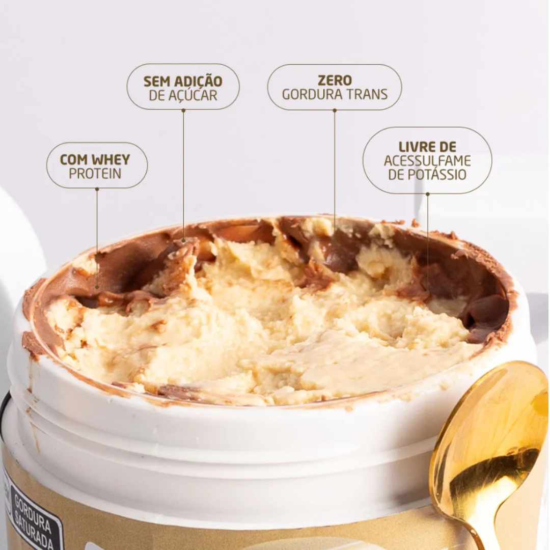 NUTRATA PASTA DE AMENDOIM WHEY POTE 600G SABOR LEITE TRUFADO