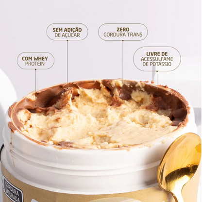 NUTRATA PASTA DE AMENDOIM WHEY POTE 600G SABOR LEITE TRUFADO