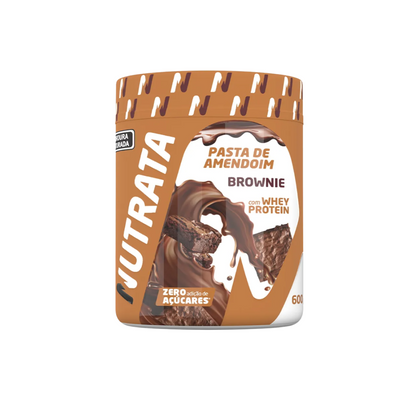 NUTRATA PASTA DE AMENDOIM C/ WHEY POTE 600G SABOR BROWNIE