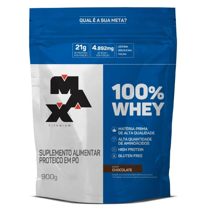 MAX TITANIUM WHEY CONCENTRADO 100% REFIL 900G