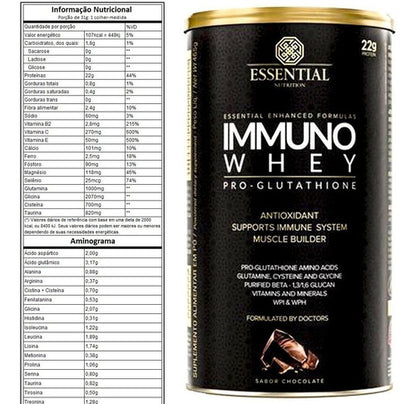 ESSENTIAL PROTEÍNA IMMUNO WHEY LATA 465G CHOCOLATE