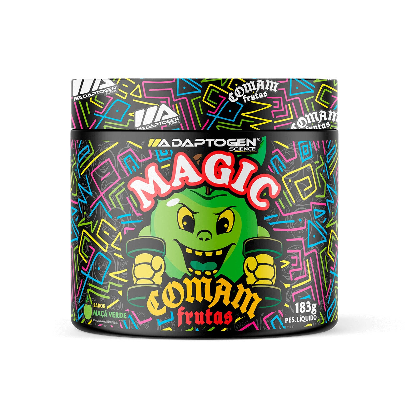 ADAPTOGEN PRE-TREINO MAGIC COMAM FRUTAS POTE 300G MACA VERDE