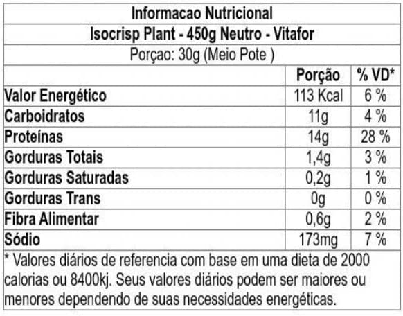 VITAFOR ISOCRISP PLANT POTE 450G VEGANO